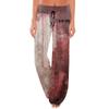 Women's Comfortable Sleep Pants Halloween Print Drawstring Wide Leg Pants