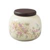 Wood Lid Traditional Chinese Tea Canister Ceramic Tea Leaf Can Tea Storage Jar  Living Room