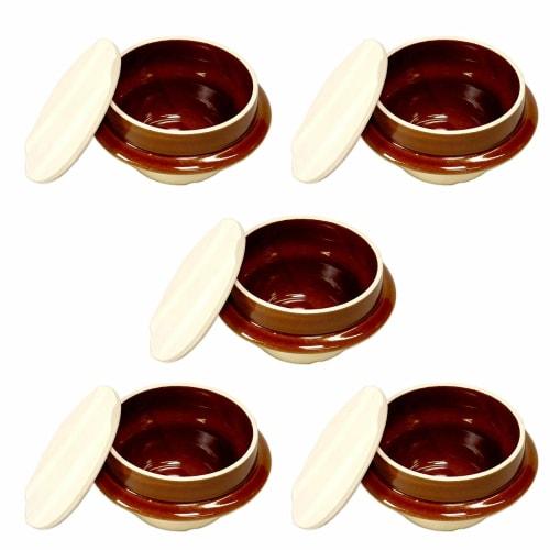 Set of 5 Lidded Kamameshi Containers (Single Serving), 14 x 8.5cm, Direct Heat [Japanese Restaurant, Inn, Japanese Tableware, Commercial Use]