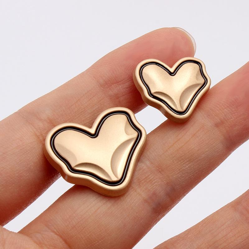 10Pcs Cute Champagne Heart Buttons - Blouse Knitted Sweater Wool Cardigans DIY Craft Button Women's Clothing Sewing Accessories