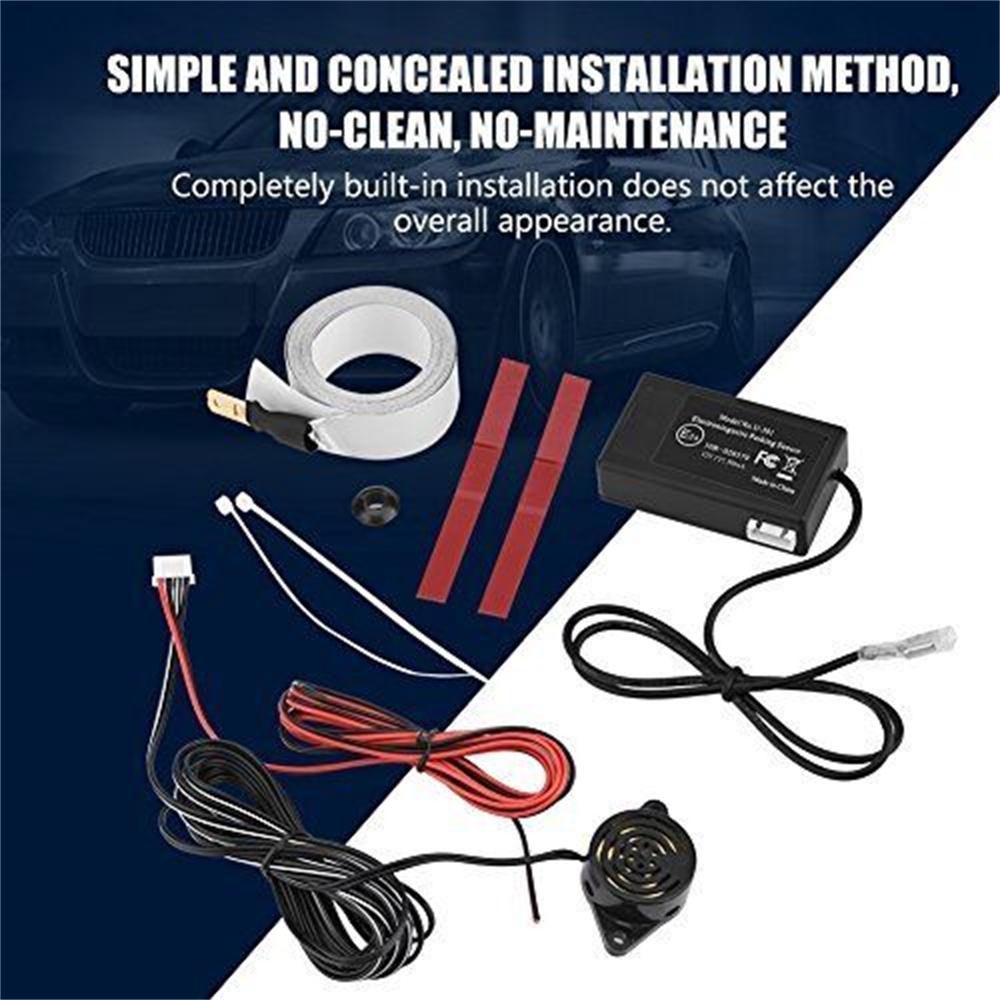 Senzor de parcare auto electromagnetic pentru marșarier, radar de rezervă, cu alarmă sonoră, fără găurire, fără gaură, detector de mașină