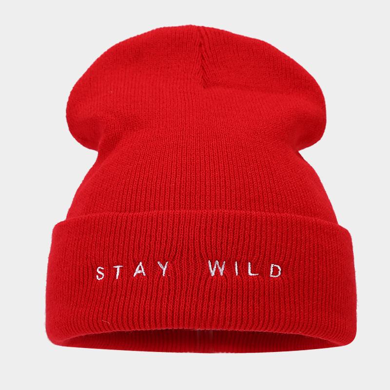 Autumn and winter new large board knitted hat men's trendy personality retro cold hat women's fashion letter embroidery simple stacking hat
