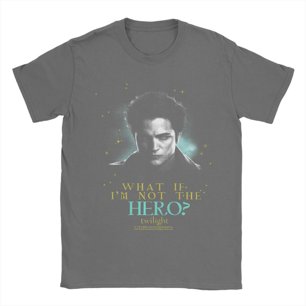 Unisex Twilight Edward Photo What If Im Not the Hero Quote Movie TShirts Cotton Clothing Short Sleeve TShirt O Neck Tshirt