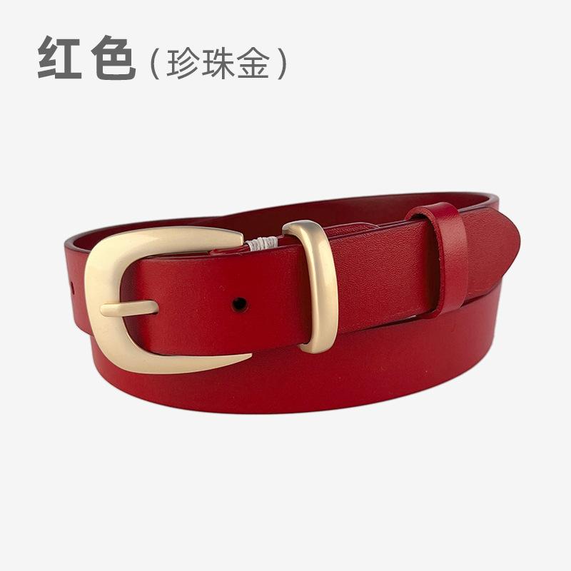 Retro High-End Women'S Leather Women'S Belt, Cowhide With Casual Pants, Jeans Decorative Women'S Belt