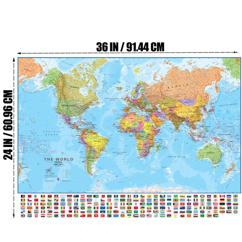 

Карта мира, полиэстер, образовательный плакат, печать, настенное искусство, живопись, фон, настенный декор, туристические товары, печать, постеры, фотографии, декор 24*36inch/60.96*91.44cm