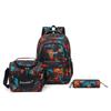 Niños Niñas Mochilas Escolares Set de Tres Piezas Mochila de Gran Capacidad Bolsa de Almuerzo con Aislamiento Térmico Bolso Cruzado Bolso Casual para Lápices