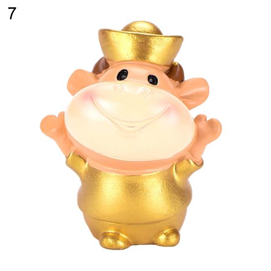 

Talos Cute Gold Ox Ornament Resin DIY Фігурки тварин Прикраса робочого столу автомобіля Подарунок 07