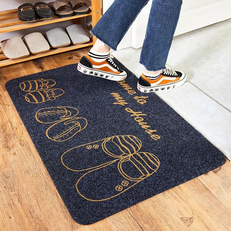 Entrance Floor Mats Foot Mats Household Door Entry Rubbing Mud Dedusting Rug Non-slip Absorbent Pads Kitchen Bedroom Carpets