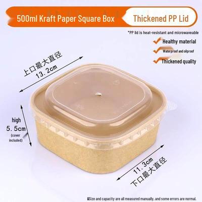 Disposable Kraft Food Packaging Boxes with PP Lids