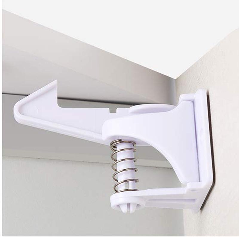 Child Safety Invisible Spring Drawer Lock - Anti-Pinch Hand Cabinet Door Lock