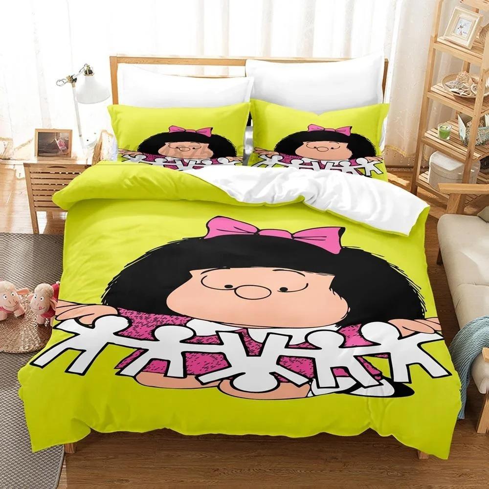 3D Druck Anime Mafalda Bettwäsche Set Einzelbett Twin Full Queen King Size Bettset Erwachsener Kind Schlafzimmer Bettbezug Sets Heimtextilien