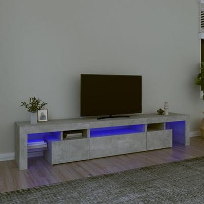 Vidaxl TV Cabinet with LED Lighting, Concrete Grey 215X36.5X40 Cm