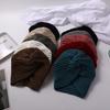 Casual Twist Knitted Turban Hat Warm Bonnet Design Cashmere Bonnet Cross Wrap Head Wool Turban Cap Girls