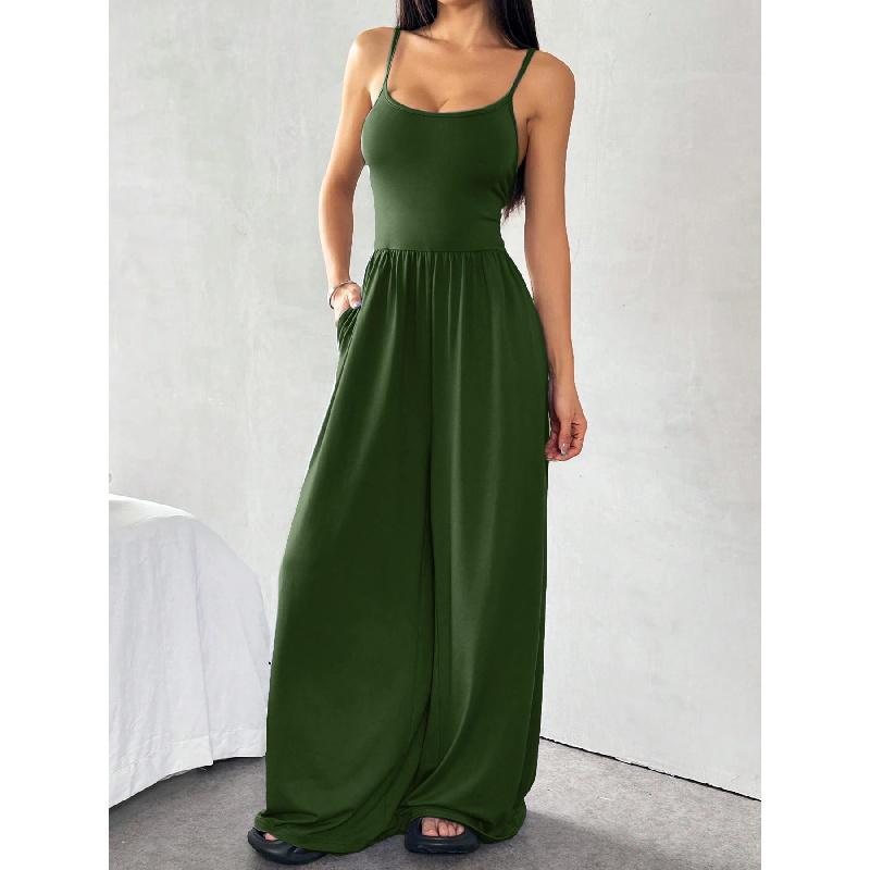 Women's Clothing 2026 Spring/Summer New Sexy Casual Style Camisole Wide-Leg Jumpsuit