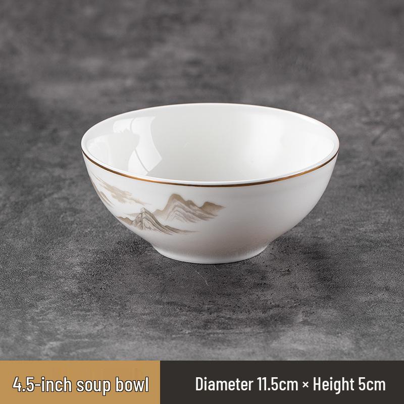 Gold Rimmed Bone China 9-Piece Banquet Tableware Set