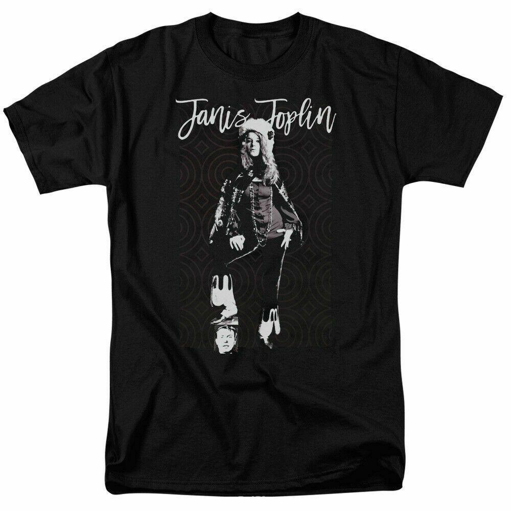 Janis Joplin Minimal J T Shirt Licensed Rock N Roll Music Band Tee Black S