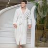 Extended Length Coral Fleece Bathrobe and Pajama Set for Men and Women - Plush, Thickened, Perfect for Winter and Autumn