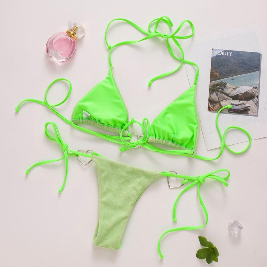 European & American Style Triangle Tie-Up Bikini - 807GR Swimsuit Collection