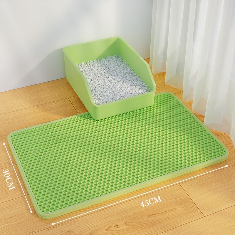 Extra Large Non-Slip Cat Litter Mat - Anti-Tracking, Anti-Splash, Scratch-Resistant, Double Layer, Leak-Proof Sand Control.