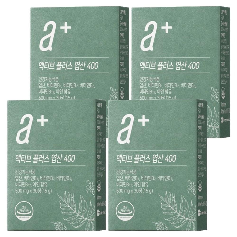 Nutrimore Active Plus Folic Acid 400mg 30 Tablets 4 pcs