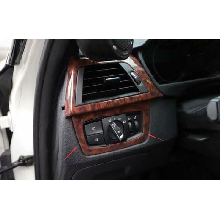 2013- For BMW F30 F32 F33 F36 Headlight Switch Control Cover Trim Wood Grain