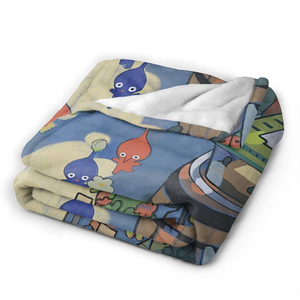 Funny Pikmin Game Plush Blanket Students Flannel Bedding Throws For Home Decor Super Warm Custom Quality Bedspread Gift Idea