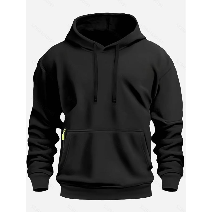 Fall/Winter New Arrival Men's Fleece Hoodie High Quality Solid Color Hooded Sweatshirt Male Fashionable Street Style Sweatshirt