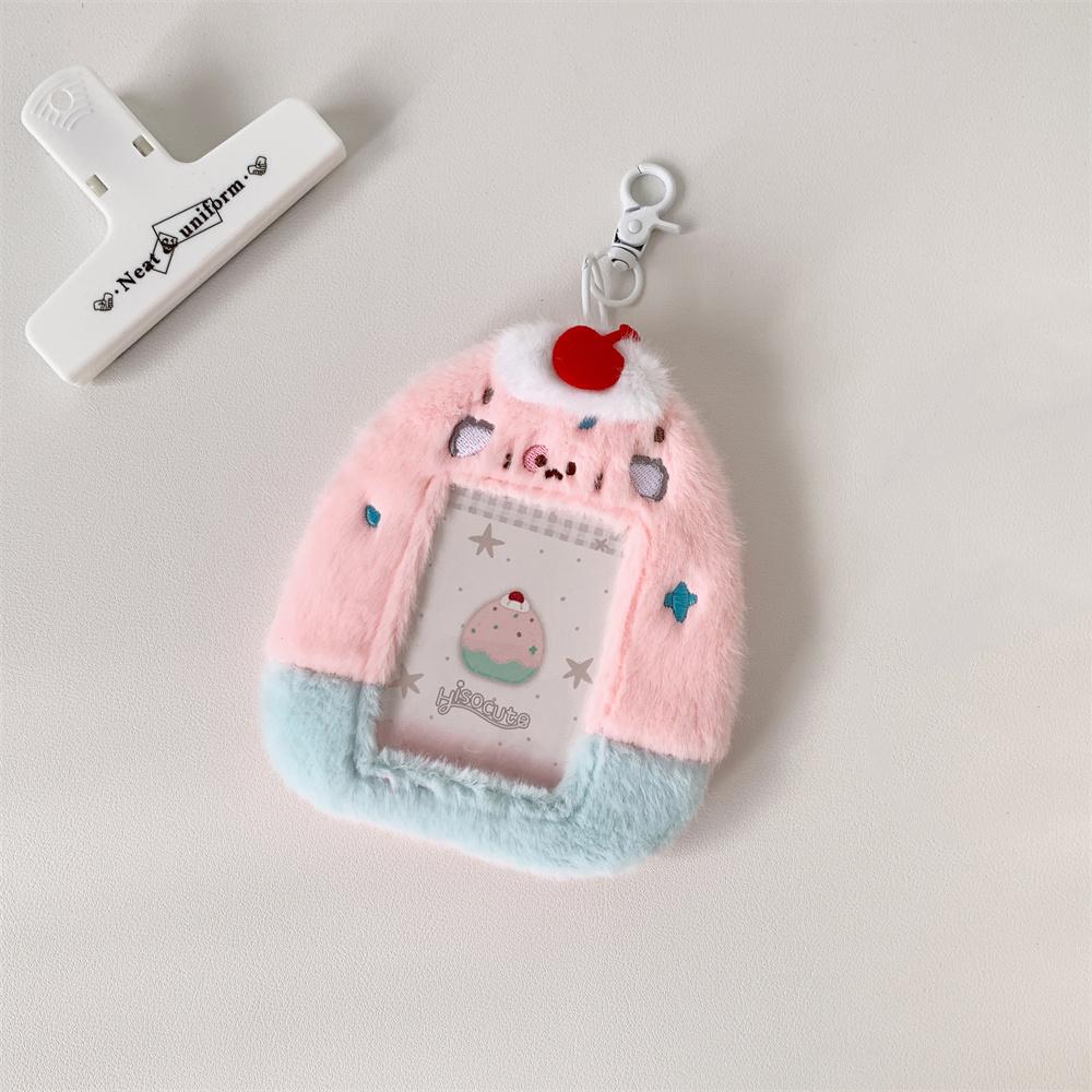 Kawaii Plush Penguin Po Card Holder Macaron Clashing Color K-Pop Idol Po Card Protector Fits 3inch Pos for Girls