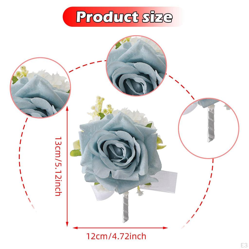 6x Düğün Yaka Çiçeği Yapay Çiçek Gelin Damat Romantik Dekor Damat