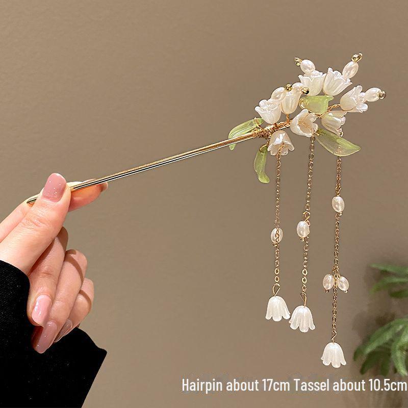 

Серебряная шпилька с полой кисточкой Miao: 2024 Новый китайский головной убор в древнем стиле Step-Shaking для женщин