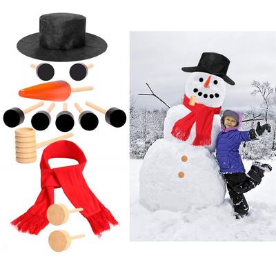 Kit d'accessoires de décoration de bonhomme de neige d'extérieur 13 pièces/ensemble Kit de décorations d'hiver de Noël pour enfants