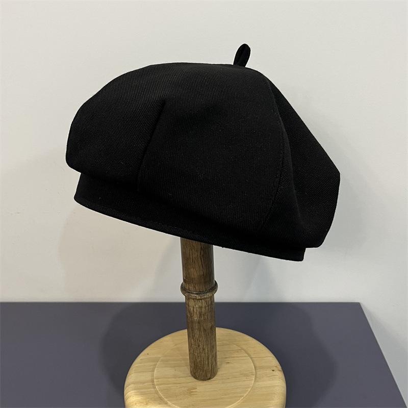 Autumn and Winter Solid Color Beret Female British Retro Bud Hat Fashion Versatile Pumpkin Hat Painter Hat