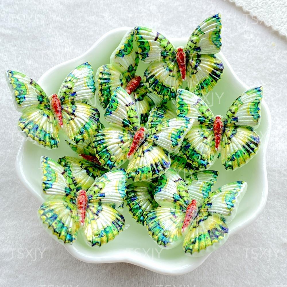 

10PCS Resin Cartoon Colorful Butterfly Flatback Stone Decor Scrapbook DIY Bow Figurine Accessories Jewelry Making Crafts