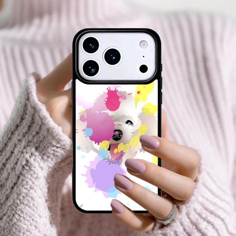 Cartoon Poodles Pattern Phone Case For Apple iPhone 17 Air 16E 15 14 Plus 13 12 11 Pro Max Mini Funda Cover