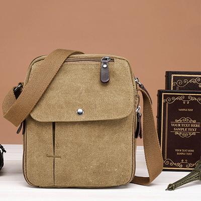 Borsa a tracolla casual da uomo in tela vintage multifunzione da viaggio