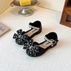 Chaussures de Princesse Strassées: Sandales de danse à nœud pour filles Printemps/Automne 2026