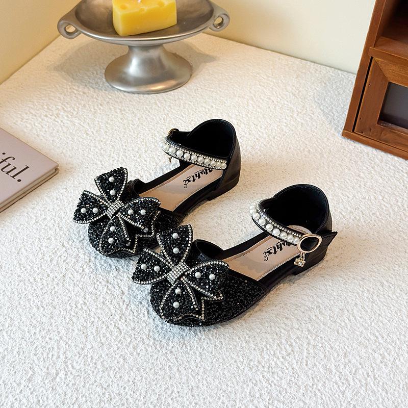 Chaussures de Princesse Strassées: Sandales de danse à nœud pour filles Printemps/Automne 2026