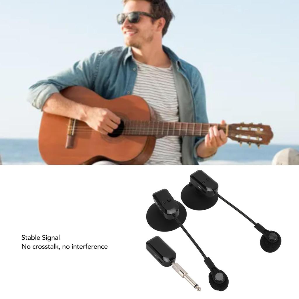 Wireless Flute Microphone with 360° Rotation, Stable Sound Pickup for Guitar, Violin, and Accordion, Shock Mount, and High-Fidelity Sound