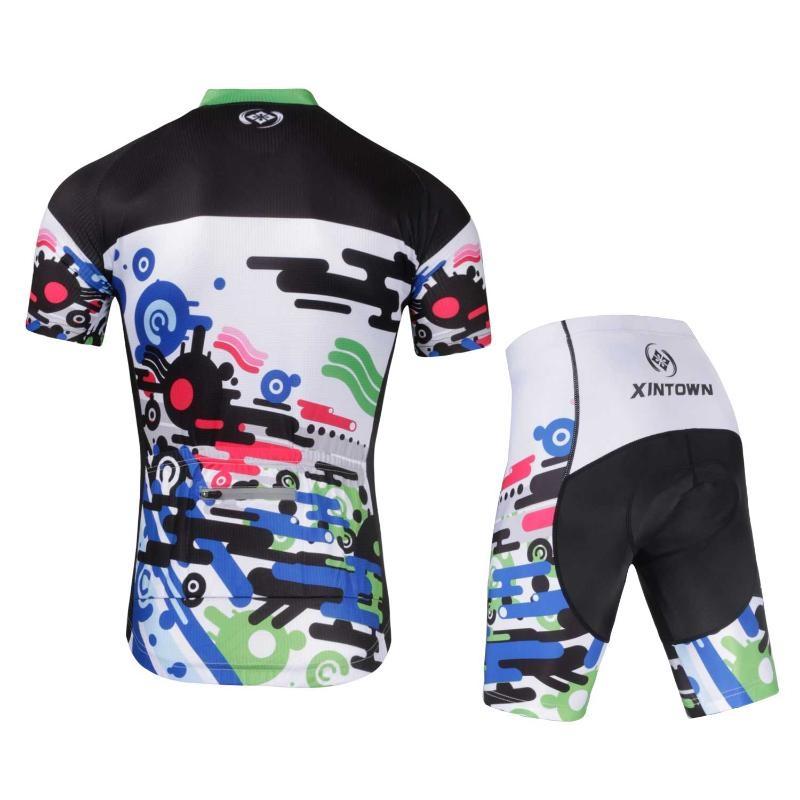 Léto s krátkým rukávem Jízda na kolo Cyklistické oblečení Set Muži Sportovní Dresy Obleky Oblečení na kolo Oblek Závodní Cyklistické Punčochové kalhoty