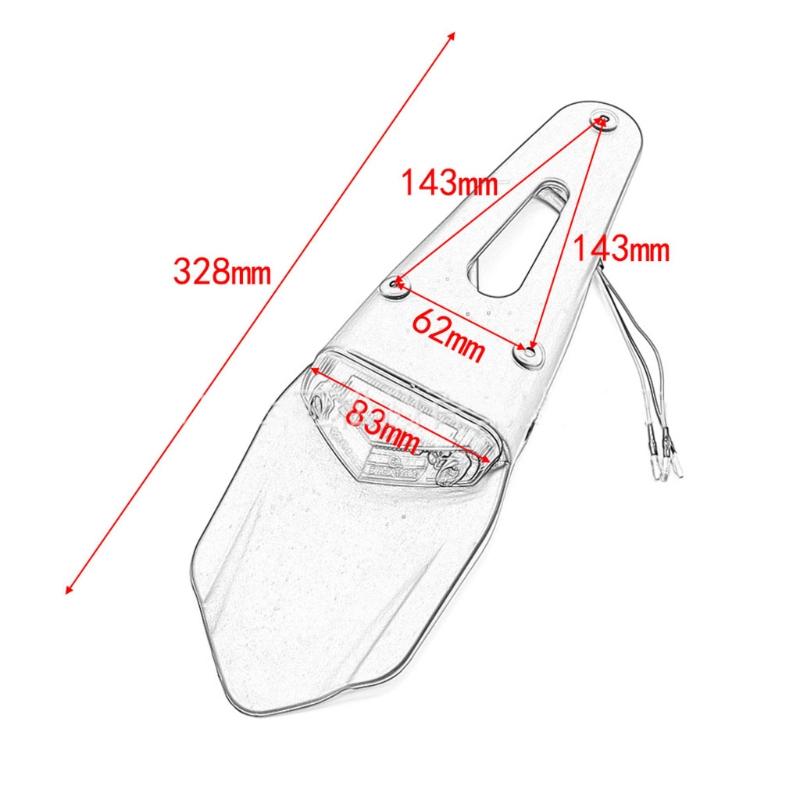 Motorcycle Rear Fender License Plate Bracket Holder LED Tail Light Rear Stop Brake Lamp for Enduro CR EXC WRF 250 400 426 450