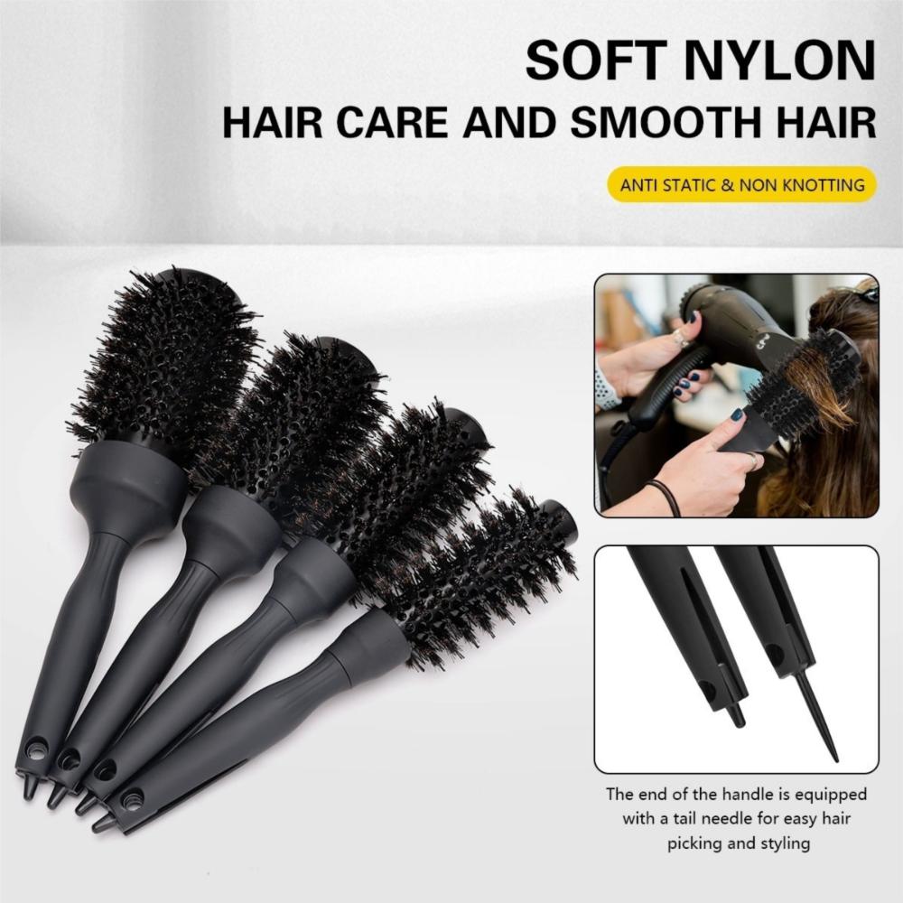 with Pointed Tail Round Rolling Brush Round Barrel Hair Curling Brush Men/Women