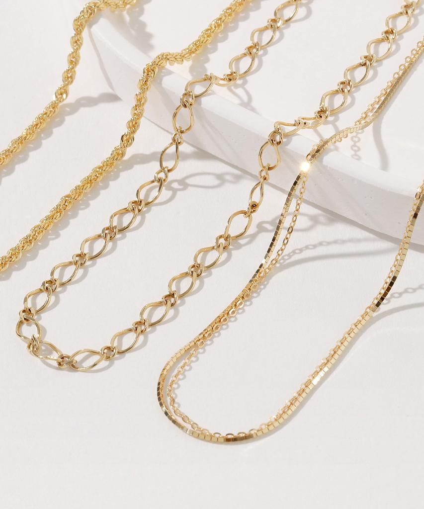 Mcel 14K Wreath Double Chain Anklet