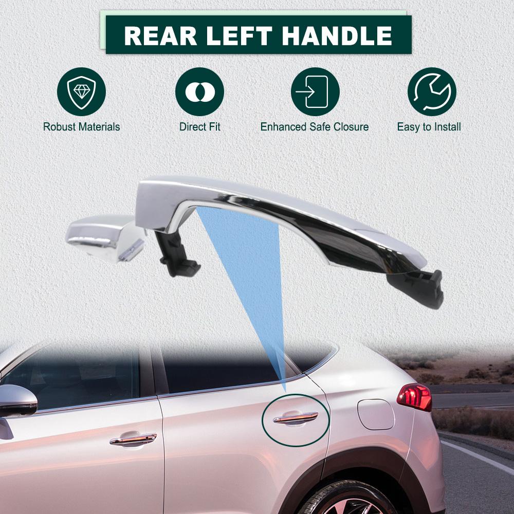Chrome Exterior Door Handle Smart Key Handle for Hyundai Tucson 2016- 82651D3710 83651D3010 Front Rear Left Right Rear Left Side