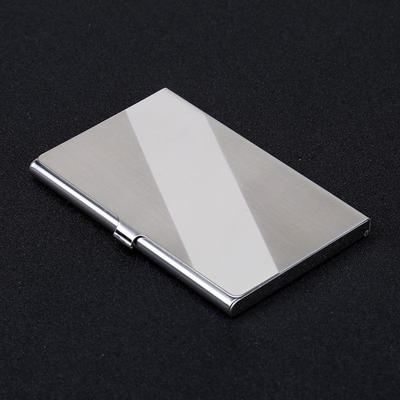 Exquisite Glossy Brushed Stainless Steel Business Card Holder - Perfect Corporate Gift