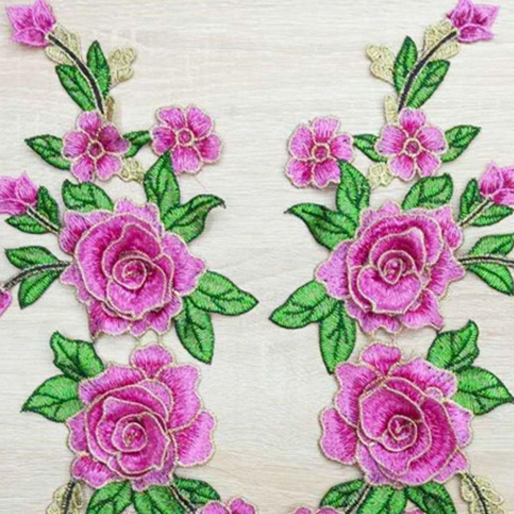 Stylish Flower Embroidered Patches Elegant DIY Sewing Patches Fabric Patches Dress Repair