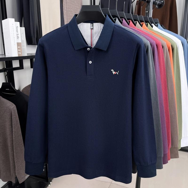 Trend Dog Embroidery 100% Cotton Long Sleeve Polo Shirt Luxury Brand Lapel T-Shirt Autumn Skin Friendly Comfort Fashion Men Wear
