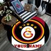Custom Name,Galatasaray SK pattern round rug,Carpet Rug for Living Room Bedroom Playroom ,Non-slip Floor Mat,Holiday Gifts and Birthday Gifts.