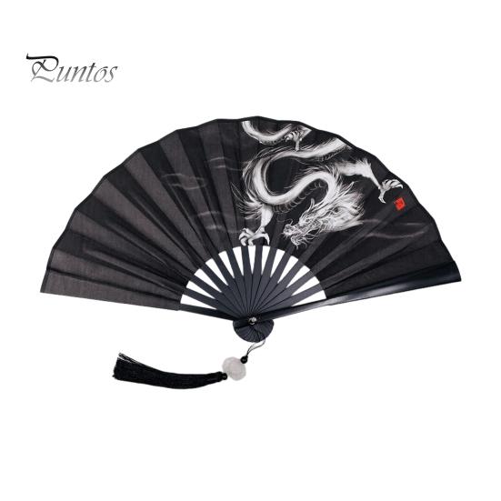 

Складной ручной веер в китайском винтажном стиле, пластиковый двухсторонний веер ханьфу, аксессуары для свадеб, танцевальных вечеринок A