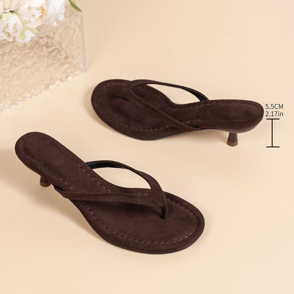 Chaussures Décontractées Simples Grande Taille, Pantoufles, Tongs de Plage à Talons Hauts pour Femmes avec Design Bouche de Poisson