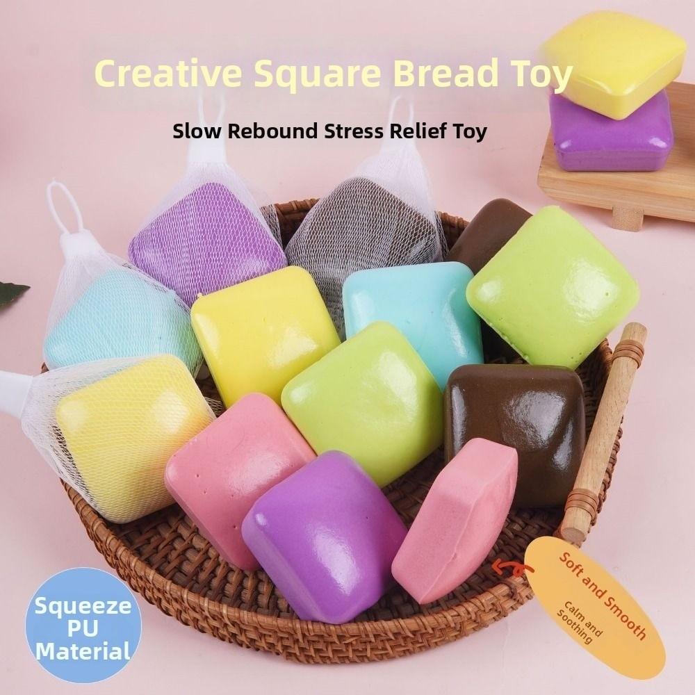 Square Bread Squishy Toy Super Soft Toast Fidget Toy Novelty Toast Pinch Toy Office Desk Toy